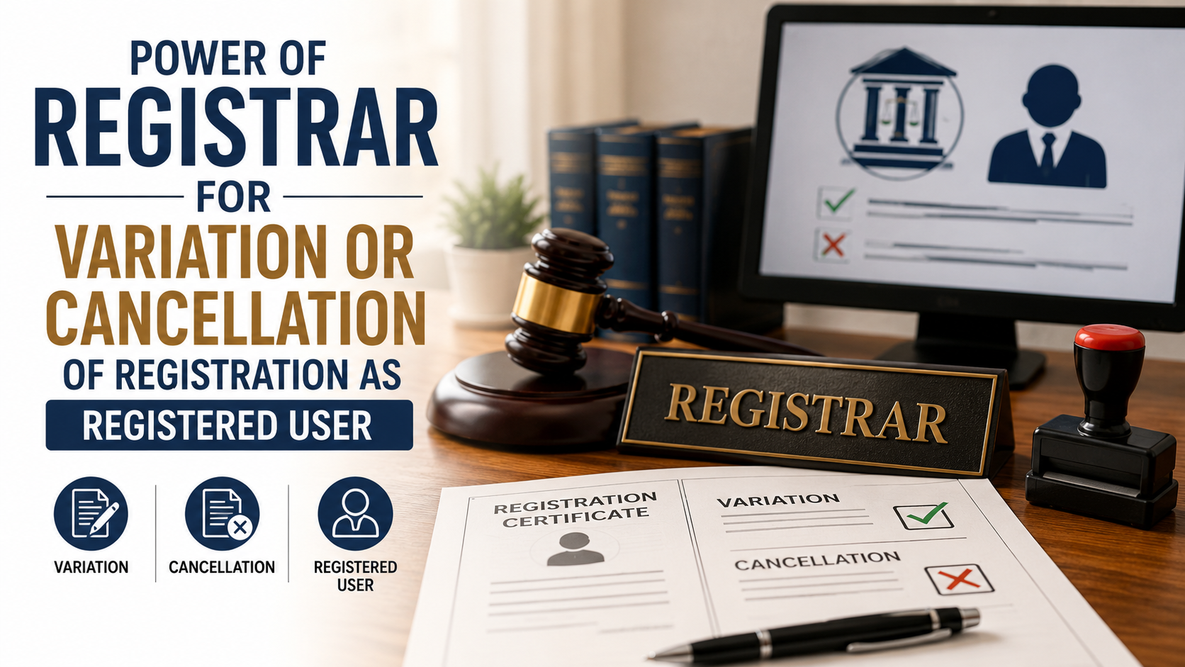 Power of Registrar For Variation or Cancellation of Registration as Registered User