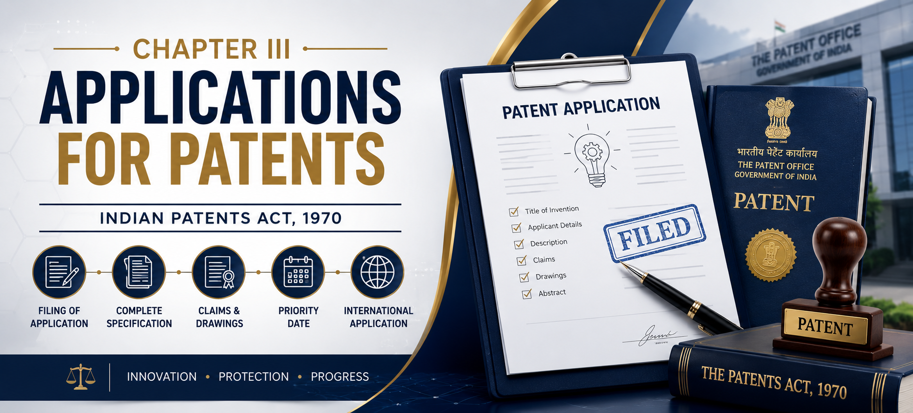 CHAPTER III - APPLICATIONS FOR PATENTS