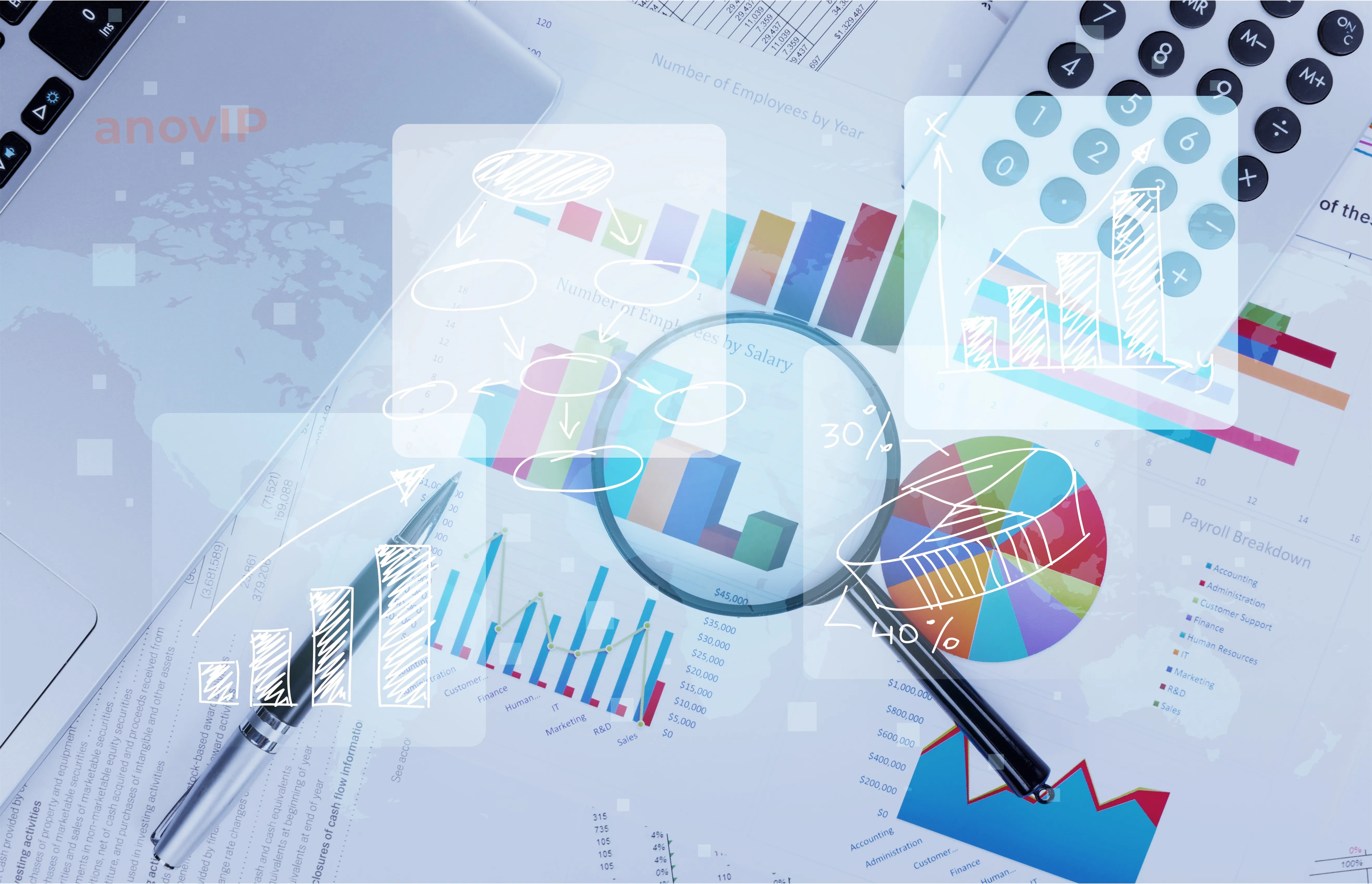 Financial charts and patent documents analysis