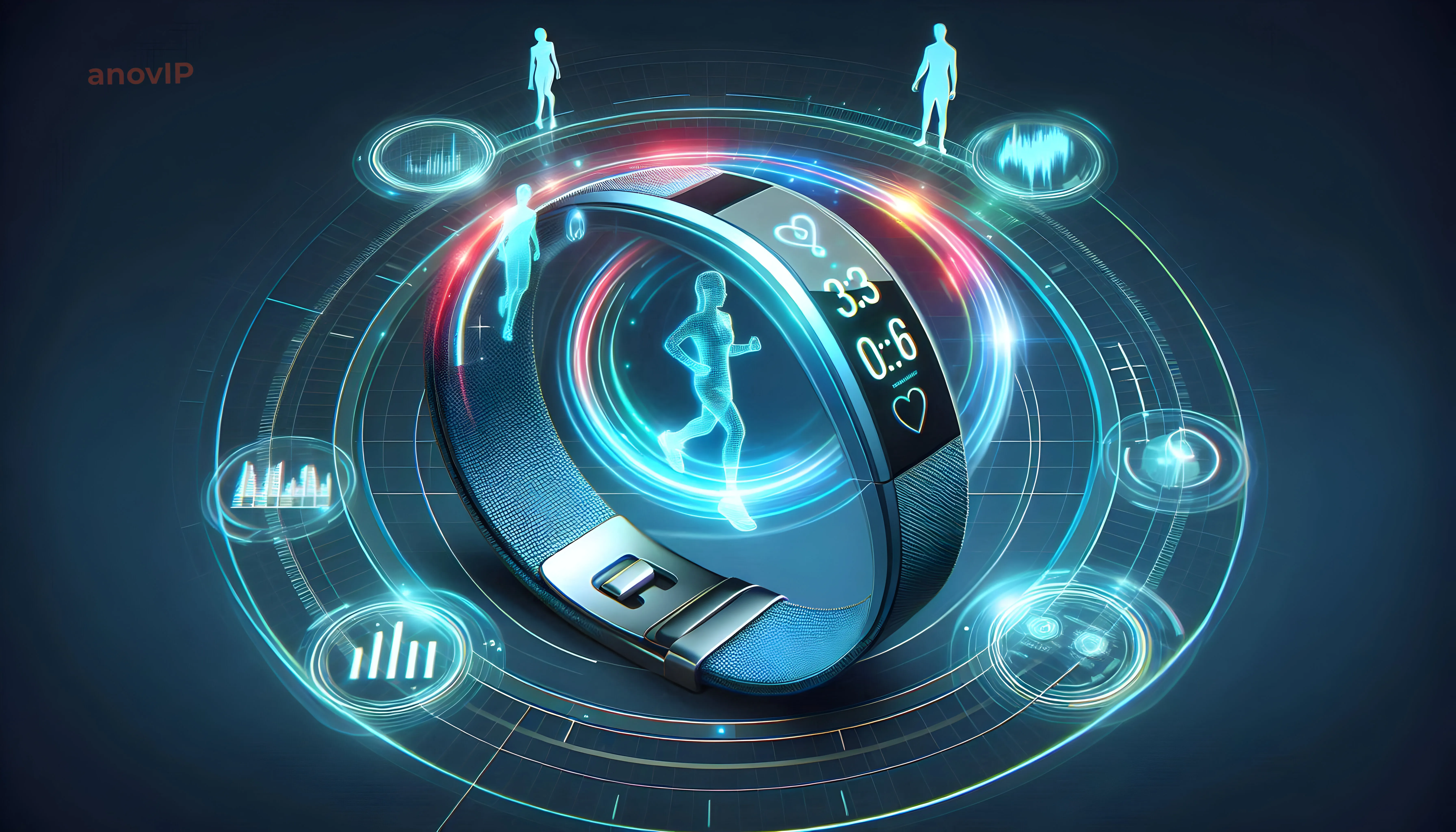 Wearable health technology device in use